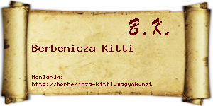 Berbenicza Kitti névjegykártya